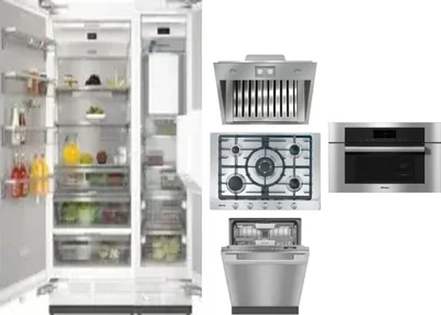 6 Piece Package Includes Refrigerator, Freezer, Cooktop, Wall Oven, Hood And Dishwasher