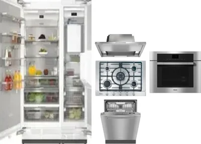 6 Piece Package Includes Refrigerator, Freezer, Cooktop, Wall Oven, Hood And Dishwasher