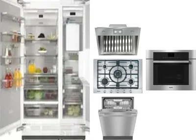6 Piece Package Includes Refrigerator, Freezer, Cooktop, Wall Oven, Hood And Dishwasher
