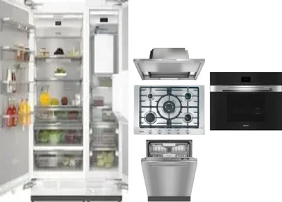6 Piece Package Includes Refrigerator, Freezer, Cooktop, Wall Oven, Hood And Dishwasher