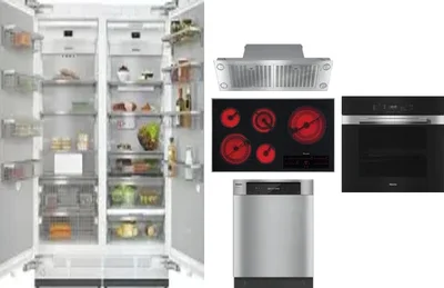 6 Piece Package Includes Refrigerator, Freezer, Cooktop, Wall Oven, Hood And Dishwasher