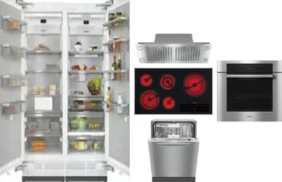6 Piece Package Includes Refrigerator, Freezer, Cooktop, Wall Oven, Hood And Dishwasher