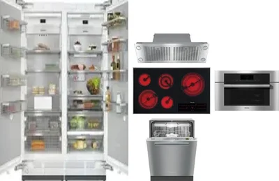 6 Piece Package Includes Refrigerator, Freezer, Cooktop, Wall Oven, Hood And Dishwasher