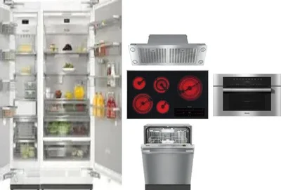 6 Piece Package Includes Refrigerator, Freezer, Cooktop, Wall Oven, Hood And Dishwasher