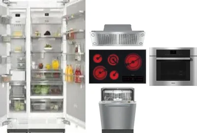 6 Piece Package Includes Refrigerator, Freezer, Cooktop, Wall Oven, Hood And Dishwasher