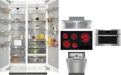 6 Piece Package Includes Refrigerator, Freezer, Cooktop, Wall Oven, Hood And Dishwasher
