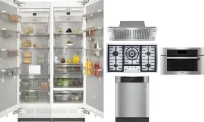 6 Piece Package Includes Refrigerator, Freezer, Cooktop, Wall Oven, Hood And Dishwasher