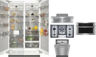 6 Piece Package Includes Refrigerator, Freezer, Cooktop, Wall Oven, Hood And Dishwasher