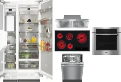 6 Piece Package Includes Refrigerator, Freezer, Cooktop, Wall Oven, Hood And Dishwasher