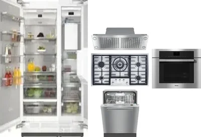 6 Piece Package Includes Refrigerator, Freezer, Cooktop, Wall Oven, Hood And Dishwasher
