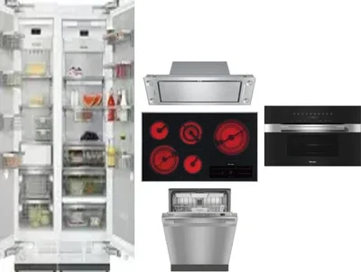 6 Piece Package Includes Refrigerator, Freezer, Cooktop, Wall Oven, Hood And Dishwasher