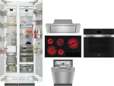 6 Piece Package Includes Refrigerator, Freezer, Cooktop, Wall Oven, Hood And Dishwasher