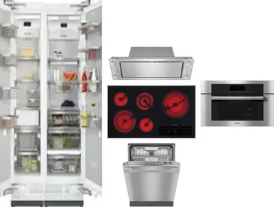 6 Piece Package Includes Refrigerator, Freezer, Cooktop, Wall Oven, Hood And Dishwasher