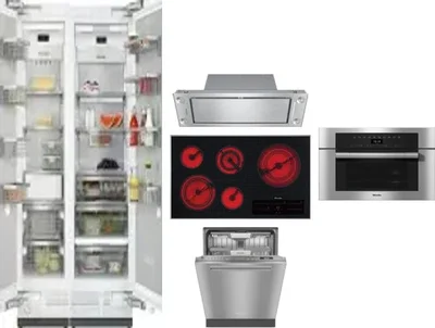 6 Piece Package Includes Refrigerator, Freezer, Cooktop, Wall Oven, Hood And Dishwasher