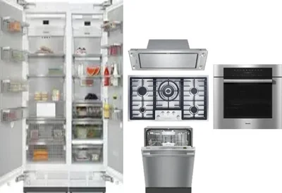 6 Piece Package Includes Refrigerator, Freezer, Cooktop, Wall Oven, Hood And Dishwasher