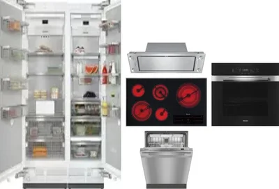 6 Piece Package Includes Refrigerator, Freezer, Cooktop, Wall Oven, Hood And Dishwasher