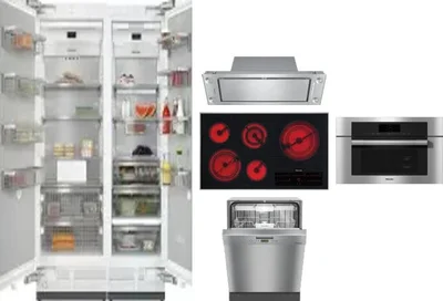 6 Piece Package Includes Refrigerator, Freezer, Cooktop, Wall Oven, Hood And Dishwasher