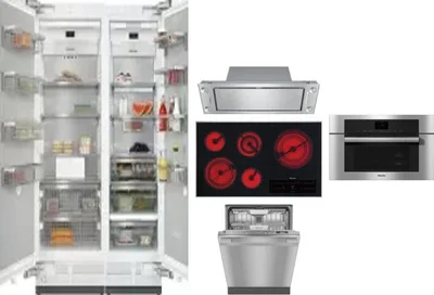 6 Piece Package Includes Refrigerator, Freezer, Cooktop, Wall Oven, Hood And Dishwasher