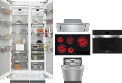 6 Piece Package Includes Refrigerator, Freezer, Cooktop, Wall Oven, Hood And Dishwasher