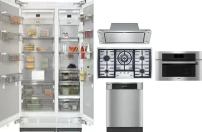 6 Piece Package Includes Refrigerator, Freezer, Cooktop, Wall Oven, Hood And Dishwasher