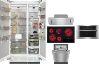 6 Piece Package Includes Refrigerator, Freezer, Cooktop, Wall Oven, Hood And Dishwasher