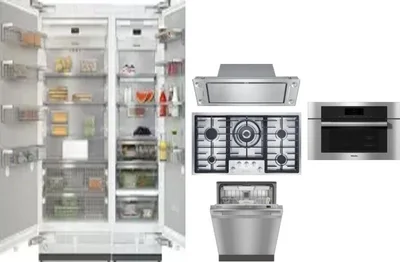 6 Piece Package Includes Refrigerator, Freezer, Cooktop, Wall Oven, Hood And Dishwasher