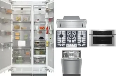 6 Piece Package Includes Refrigerator, Freezer, Cooktop, Wall Oven, Hood And Dishwasher