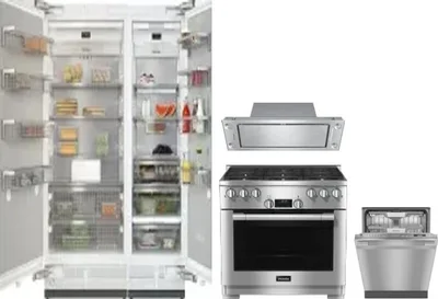 5 Piece Package Includes Refrigerator, Freezer, Range, Hood And Dishwasher