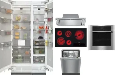6 Piece Package Includes Refrigerator, Freezer, Cooktop, Wall Oven, Hood And Dishwasher