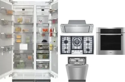 6 Piece Package Includes Refrigerator, Freezer, Cooktop, Wall Oven, Hood And Dishwasher