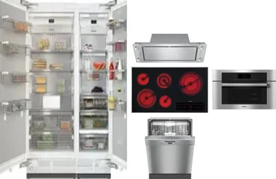 6 Piece Package Includes Refrigerator, Freezer, Cooktop, Wall Oven, Hood And Dishwasher