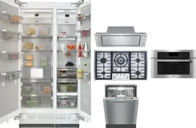 6 Piece Package Includes Refrigerator, Freezer, Cooktop, Wall Oven, Hood And Dishwasher