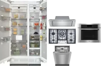 6 Piece Package Includes Refrigerator, Freezer, Cooktop, Wall Oven, Hood And Dishwasher
