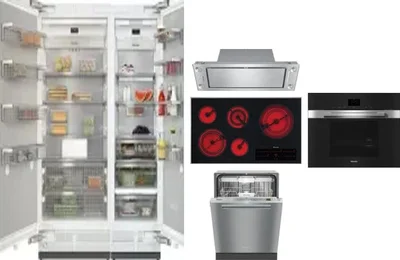 6 Piece Package Includes Refrigerator, Freezer, Cooktop, Wall Oven, Hood And Dishwasher