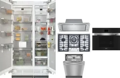 6 Piece Package Includes Refrigerator, Freezer, Cooktop, Wall Oven, Hood And Dishwasher