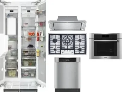 6 Piece Package Includes Refrigerator, Freezer, Cooktop, Wall Oven, Hood And Dishwasher