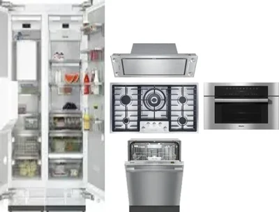 6 Piece Package Includes Refrigerator, Freezer, Cooktop, Wall Oven, Hood And Dishwasher