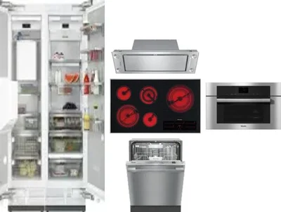 6 Piece Package Includes Refrigerator, Freezer, Cooktop, Wall Oven, Hood And Dishwasher
