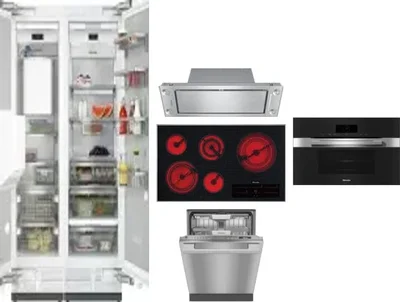 6 Piece Package Includes Refrigerator, Freezer, Cooktop, Wall Oven, Hood And Dishwasher