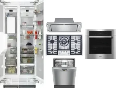 6 Piece Package Includes Refrigerator, Freezer, Cooktop, Wall Oven, Hood And Dishwasher