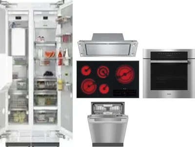 6 Piece Package Includes Refrigerator, Freezer, Cooktop, Wall Oven, Hood And Dishwasher