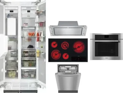 6 Piece Package Includes Refrigerator, Freezer, Cooktop, Wall Oven, Hood And Dishwasher