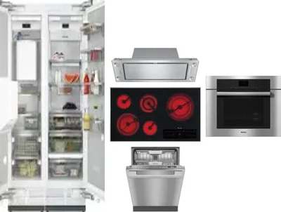 6 Piece Package Includes Refrigerator, Freezer, Cooktop, Wall Oven, Hood And Dishwasher