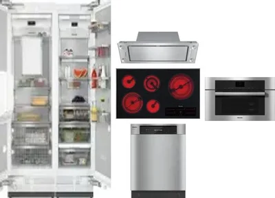 6 Piece Package Includes Refrigerator, Freezer, Cooktop, Wall Oven, Hood And Dishwasher