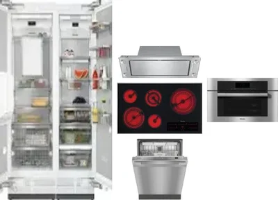6 Piece Package Includes Refrigerator, Freezer, Cooktop, Wall Oven, Hood And Dishwasher