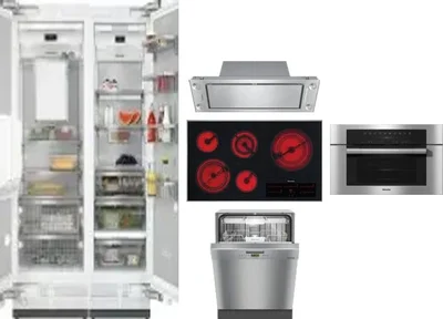 6 Piece Package Includes Refrigerator, Freezer, Cooktop, Wall Oven, Hood And Dishwasher