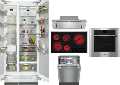 6 Piece Package Includes Refrigerator, Freezer, Cooktop, Wall Oven, Hood And Dishwasher
