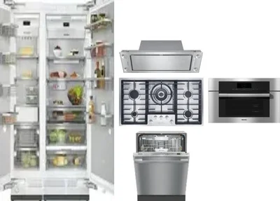 6 Piece Package Includes Refrigerator, Freezer, Cooktop, Wall Oven, Hood And Dishwasher