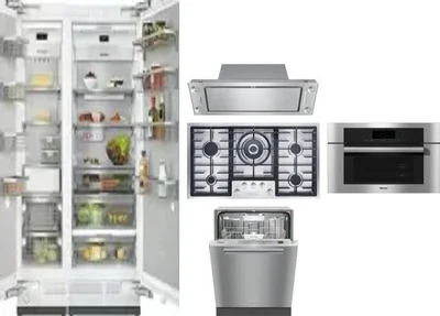 6 Piece Package Includes Refrigerator, Freezer, Cooktop, Wall Oven, Hood And Dishwasher