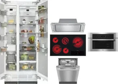 6 Piece Package Includes Refrigerator, Freezer, Cooktop, Wall Oven, Hood And Dishwasher